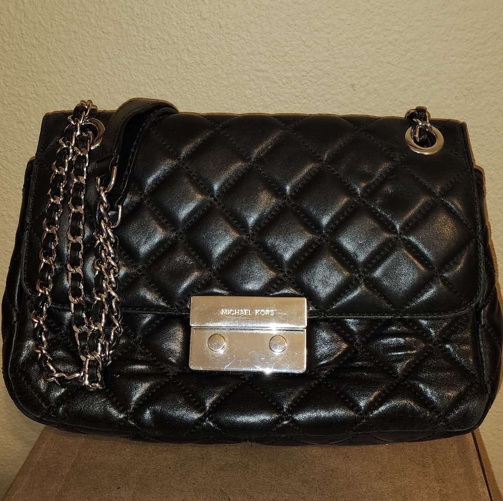 Michael Kors Chain Leather Messenger Bag